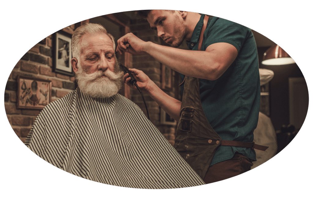 Textured men’s haircut by a barber in Seminyak
